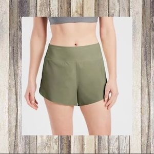 ATHLETA Run With It 3.5" Short eucalyptus olive color NWT